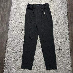 Express Pants Womens 2 Black Straight Leg Drawstrings Pockets